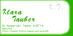 klara tauber business card